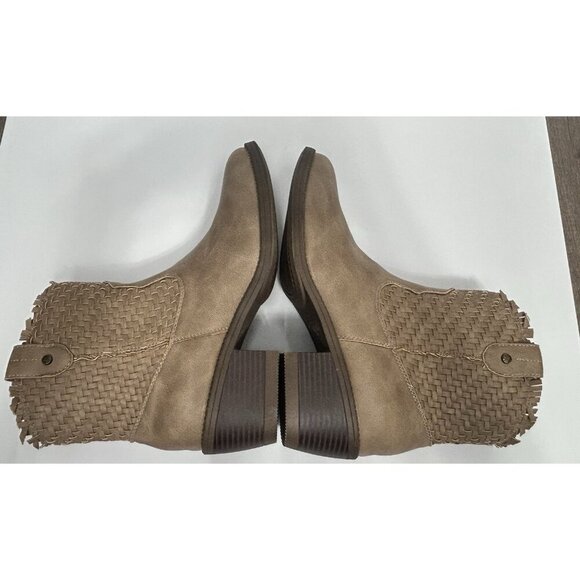 NEW Blowfish Malibu Ricky Ankle Boots Size 10 Tan Woven Boho Western Cowgirl - Picture 6 of 9
